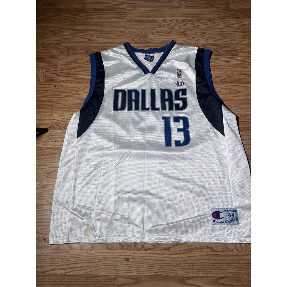 Vintage Champion Dallas Mavericks Steve Nash #13 NBA Jersey White Size Large 44
